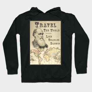 Darwin's Voyage Vintage World Map Hoodie